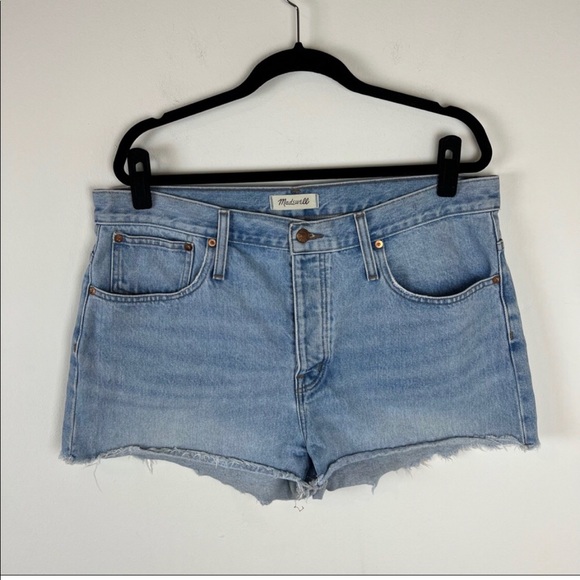 Madewell High Rise Relaxed Denim Shorts Cutoff Light Wash Size 32 - Picture 4 of 6